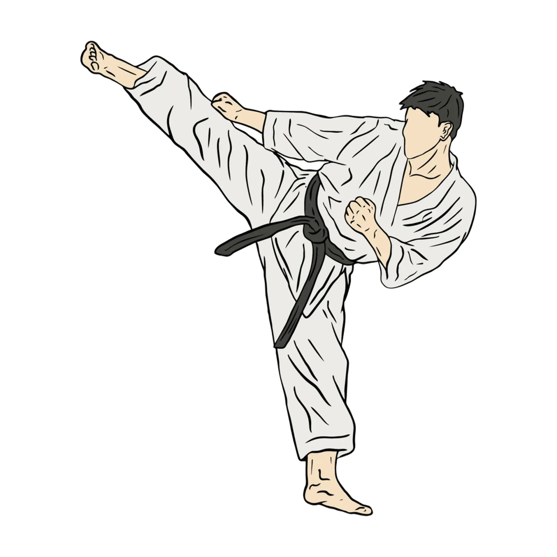 Karateka practicando karate en el Club Touitsu de Las Palmas